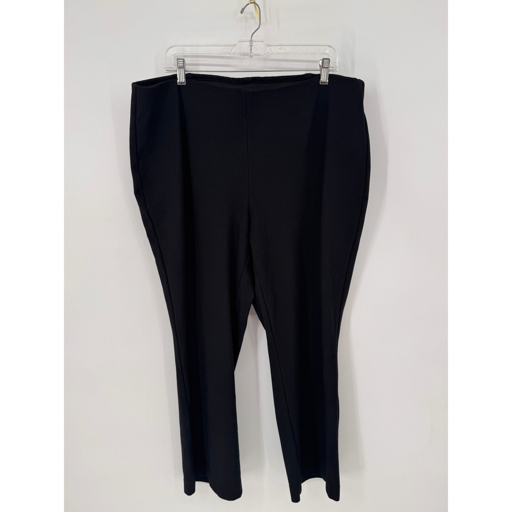 Talbots Montauk Pant Women 18W Black Straight Leg Stretch Pull On Workwear